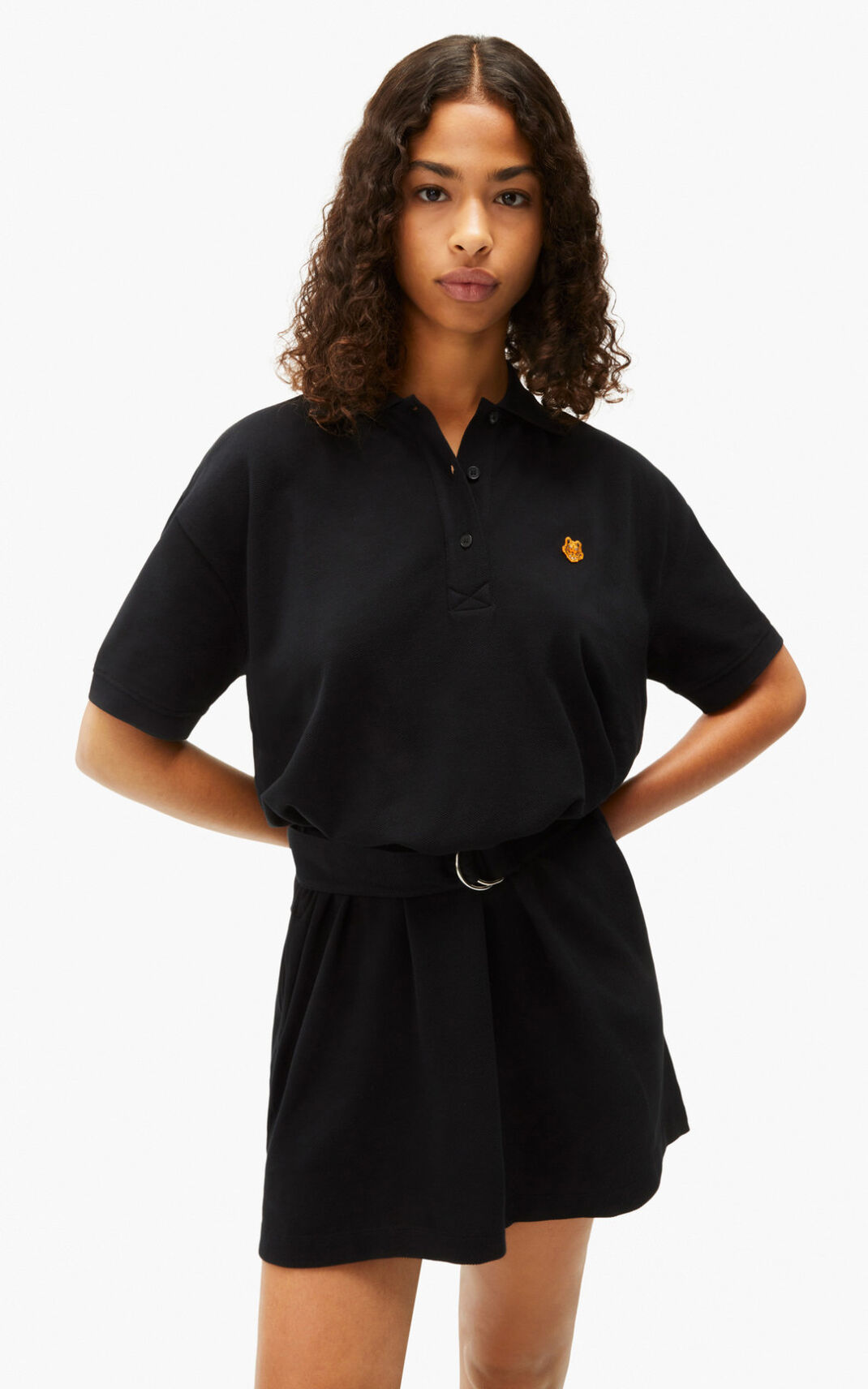 Kenzo 虎 crest polo ワンピース レディース 黒 - AXJMBD410